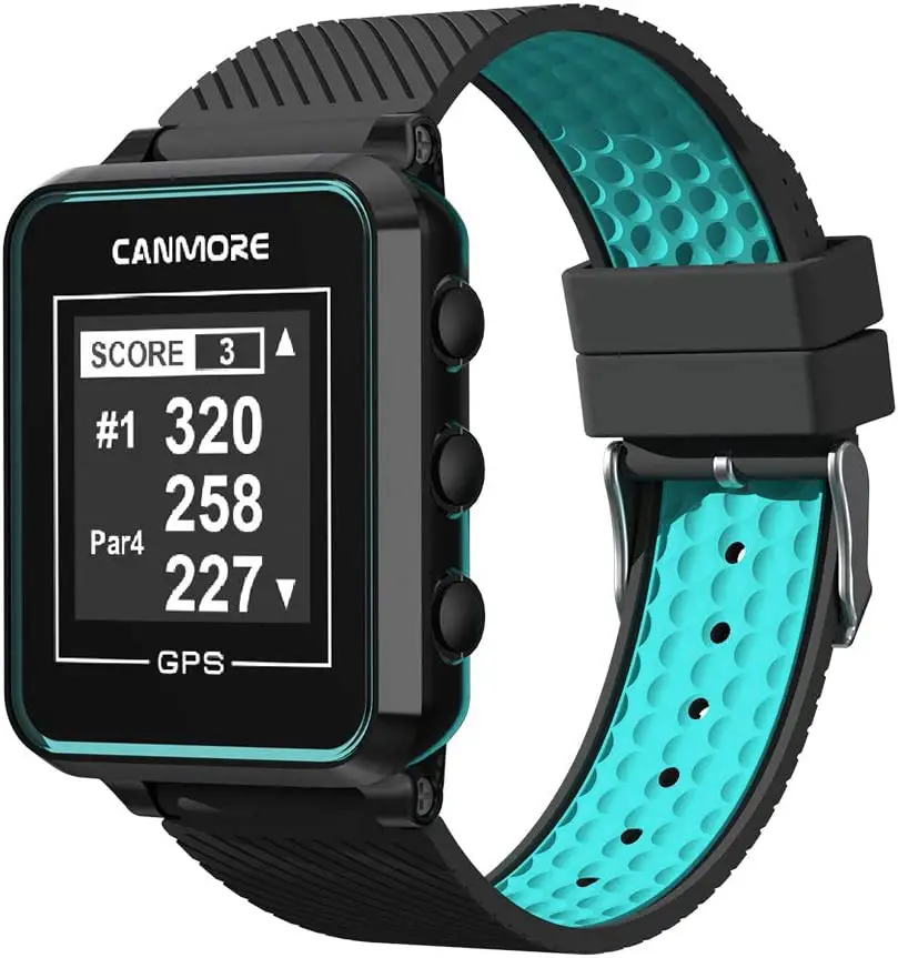 CANMORE TW353 Golf GPS Watch for Men and Women, High Contrast LCD Display, Free Update Over 40,000 Preloaded Courses Worldwide, Lightweight Essential Golf Accessory for Golfers, Turquoise/Black