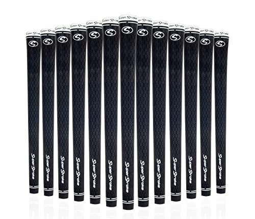 SuperStroke S-Tech Rubber Golf Club Grip, 13 Pack Bundle | Ultimate Feedback and Control | Non-Slip Performance in All Weather Conditions | Swing Faster & Square The Clubface More Naturally, Black