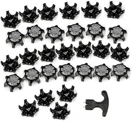 30Pcs Replacement Spikes for Golf Shoe, Outdoor Rubber Golf Shoe Spikes, Black and White Mixed Color Studs with Nail Remover