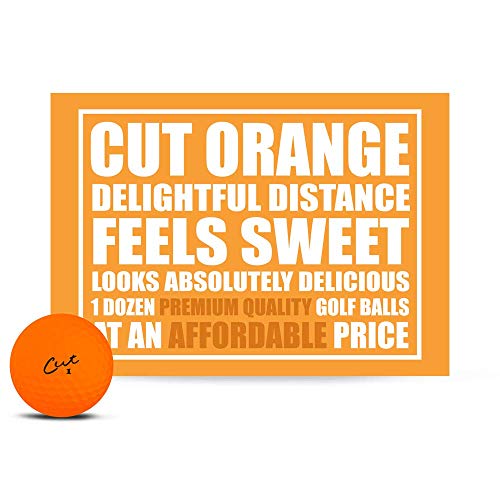 Cut Golf Balls, Orange Matte Colored (One Dozen)