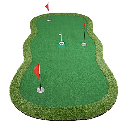 Chriiena Golf Putting Green, Practice Putting Green Mat, Large Professional Golfing Training Mat for Indoor Outdoor (Putting green-5X10ft)