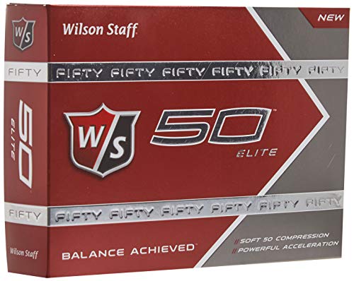 WILSON Golf Staff Fifty Elite Golf Balls, Dozen Slide Pack, White - WGWP17002