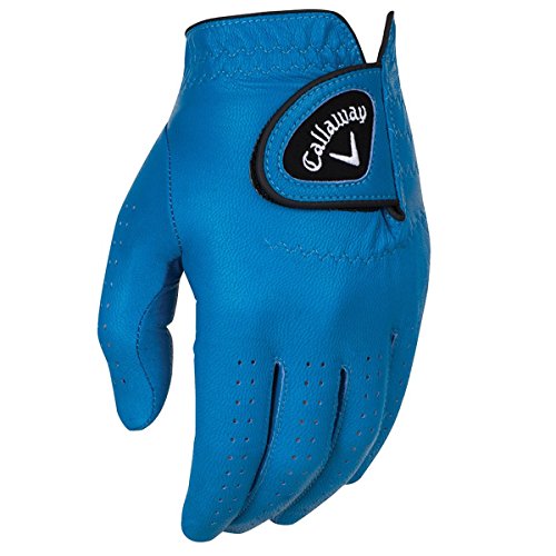 Callaway Golf Men's OptiColor Leather Glove, Blue, Medium, Worn on Left Hand
