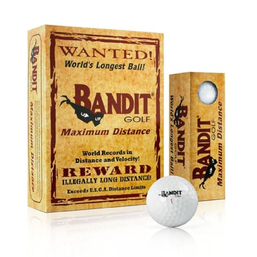 Bandit Maximum Distance Golf Balls, (One Dozen, White)