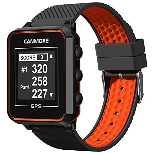 CANMORE TW353 Golf GPS Watch - Essential Golf Course Data and Score Sheet - Minimalist & User Friendly - 40,000+ Free Courses Worldwide- IPX7 Waterproof- 1-Year Warranty - Orange