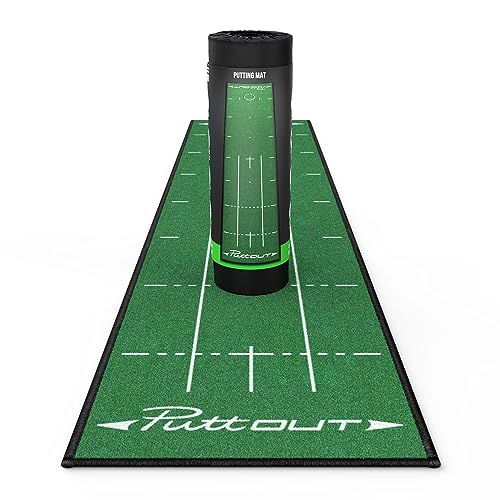 PuttOUT Medium Putting Mat - Perfect Your Golf Putting (7.9ft x 1.6ft)(Green)