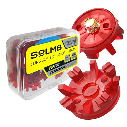 SOLM8 - Golf Shoe Cleats Metal Screw Threading Dia ¼ Inch Easy to Install on Golf & Cricket Spike Shoes