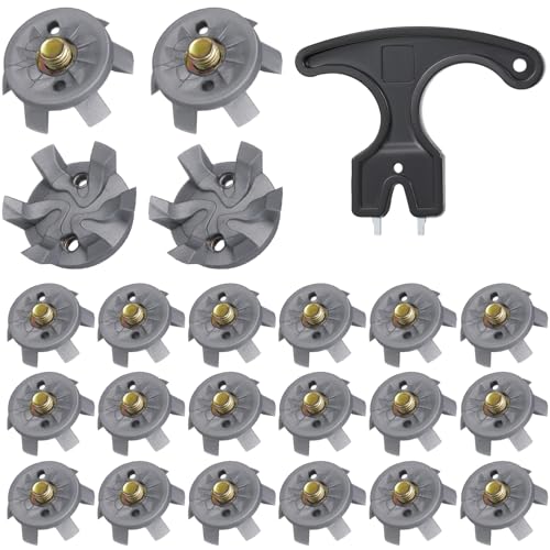Cozypower 31 Pcs Golf Spikes Set includes 30 Pcs Golf Cleats Replacement Black Golf Cleats Spanner Metal Thread Screw 6 mm Dia Golf Spike Tool for Outdoor Lawns Cricket Shoe Golf Player Golf Lover