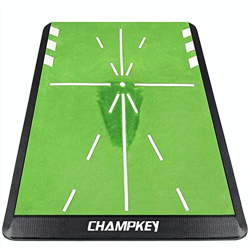 CHAMPKEY Premium Golf Impact Mat 1.0 Edition | Analysis Swing Path and Correct Hitting Posture Golf Practice Mat | Advanced Guide and Rubber Backing Golf Hitting Mat