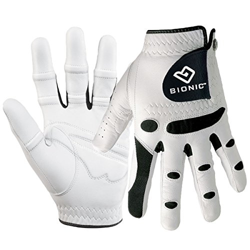 Bionic Gloves –Men’s StableGrip Golf Glove W/ Patented Natural Fit Technology Made from Long Lasting, Durable Genuine Cabretta Leather.