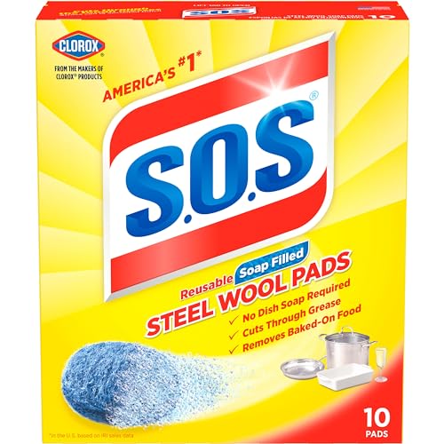S.O.S Steel Wool Soap Pads, 10 Count